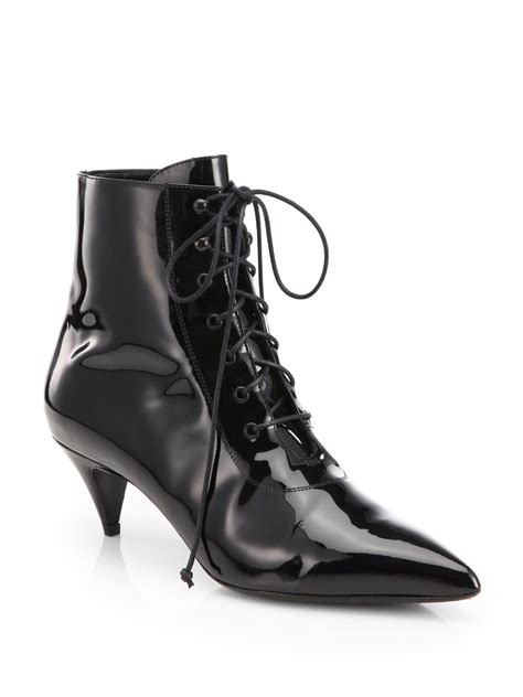 ysl boots patent leather|saint laurent ankle boots.